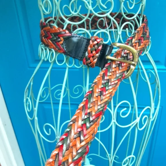 Accessories | Genuine Leather Belt Braided Woven Multi Color 